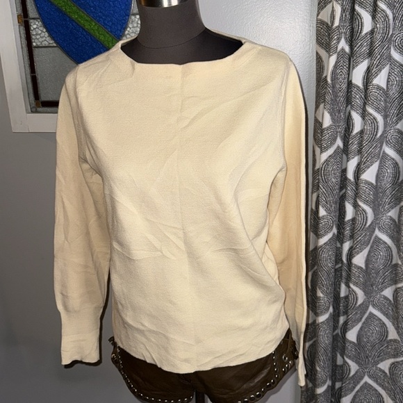 J Crew Merino Wool/ Cotton Blend Boat Neck Sweater - Picture 2 of 8